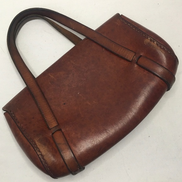 Genuine leather handmade mini bag. Vintage - Picture 5 of 10